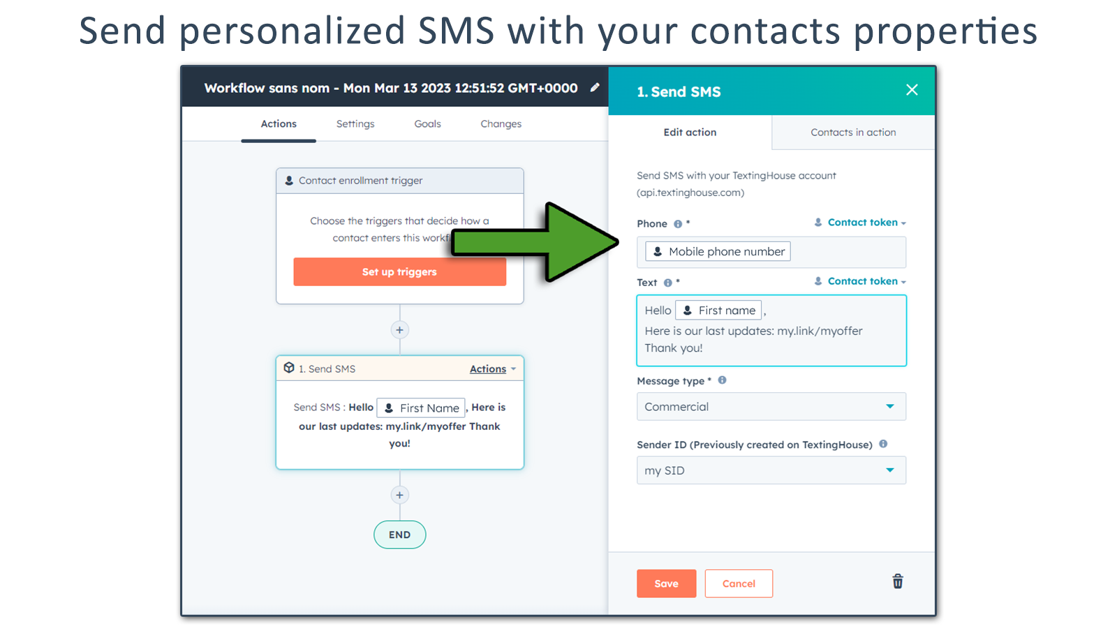 Automate your SMS sending by integrating them into your workflows